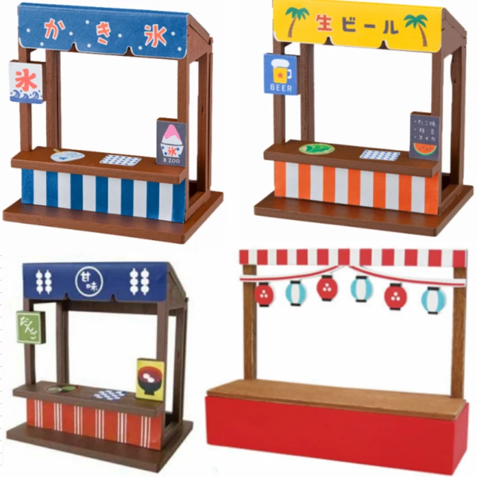 木质刨冰啤酒点心摊位   日式猫桌面车载摆件装饰