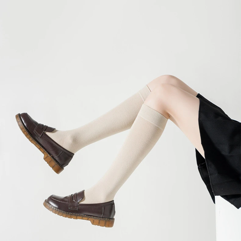 YIRH SOCKS 春秋季纯色JK学院风小腿袜百搭日系少女运动ins潮