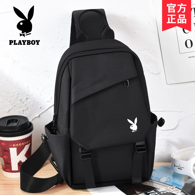 PLAYBOY男士斜挎包包2024夏季新款大容量休闲胸包时尚单肩小背包