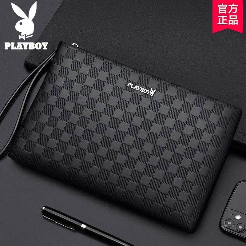 PLAYBOY男士手包新款时尚钱包商务手提信封包手拿夹包手抓包男包