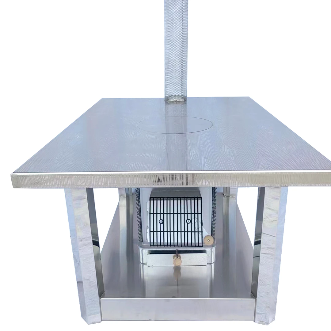 85*120加厚木纹花不锈钢桌面高端茶几款柴煤两用无烟气化巧燃任燃