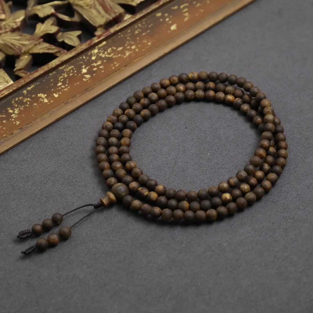 【妙安文玩】绿奇楠沉香手串九分沉5mm男女款多圈念珠手串