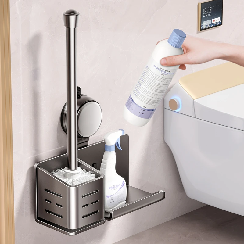 卫生间壁挂式置物马桶刷长柄刷子挂壁式无死角清洁神器家用免打孔