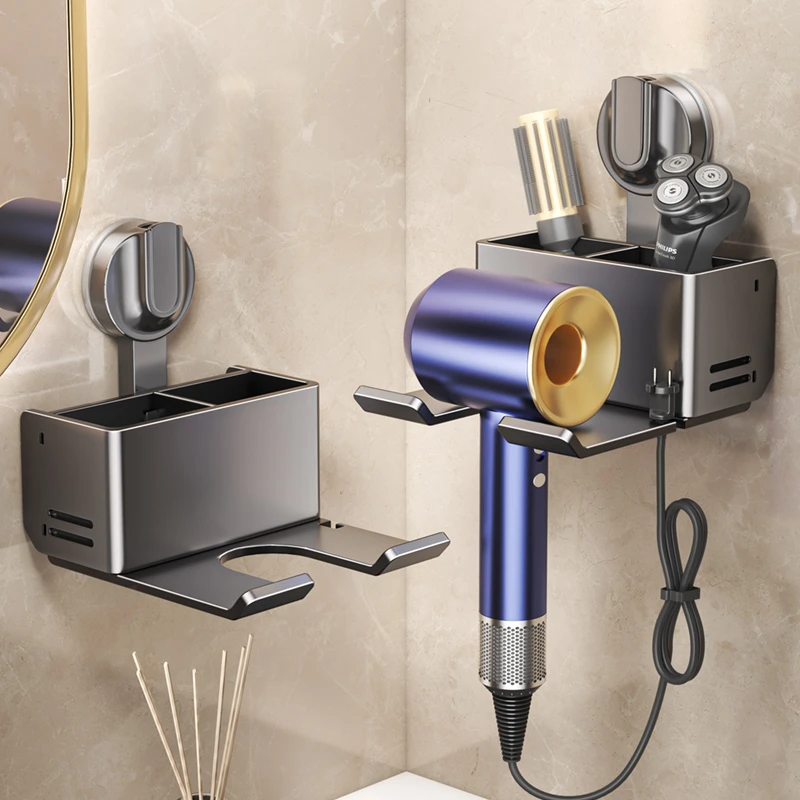 吸盘吹风机置物架免打孔卫生间电吹风筒挂支架戴森浴室收纳免安装