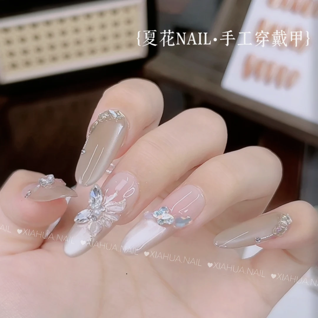 XIAHUA【枯叶蝶】纯手工定制美甲可拆卸穿戴甲