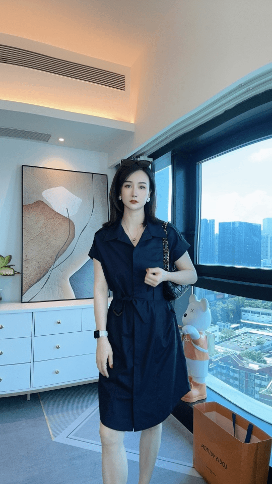 曦颜家原创设计～小蜜蜂衬衫连衣裙
