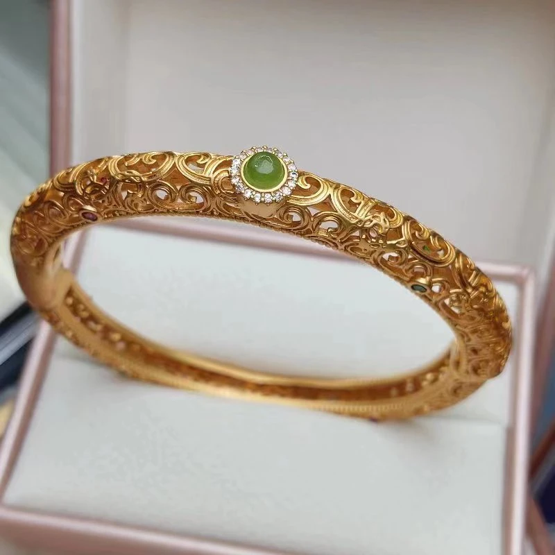 （平总推荐）-18/祥云款宫廷风手镯（基地质检+证书+礼盒）