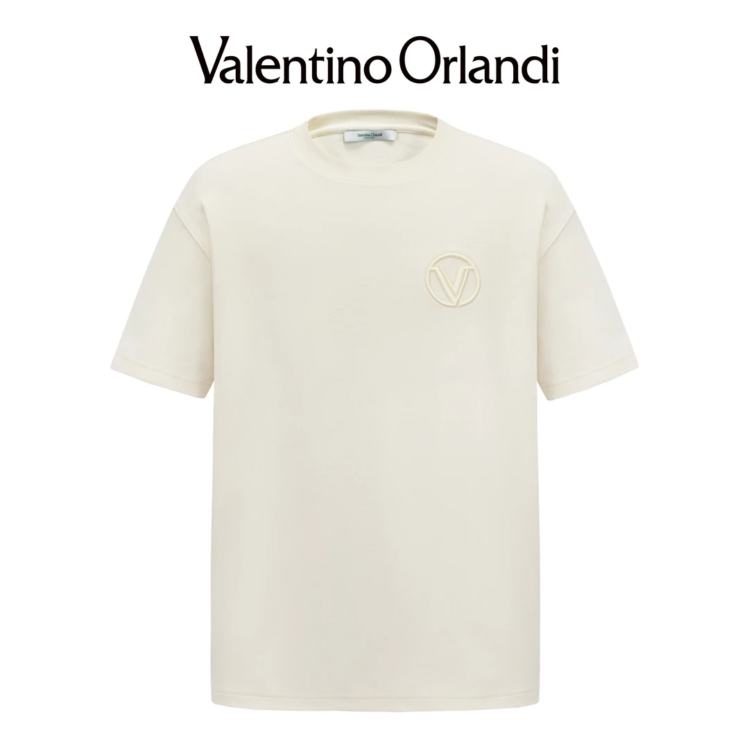 华伦天奴.奥兰迪男士时尚休闲百搭小标短袖印花简约T恤1VT252561