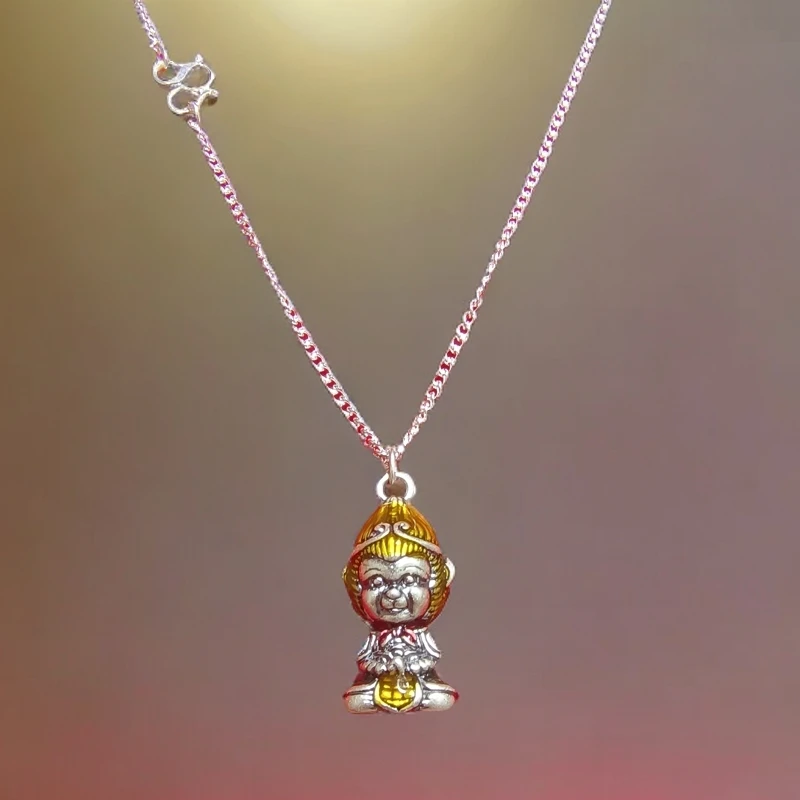 坠链均足银 黑悟空足银套链     珐琅工艺黑神话时尚神通广大可爱