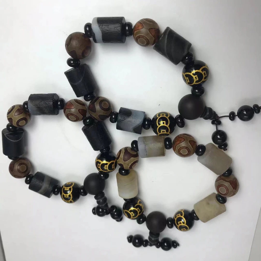 男士玉髓手串（多样性发货发其一）手工时尚黑色复古编织个性民族风