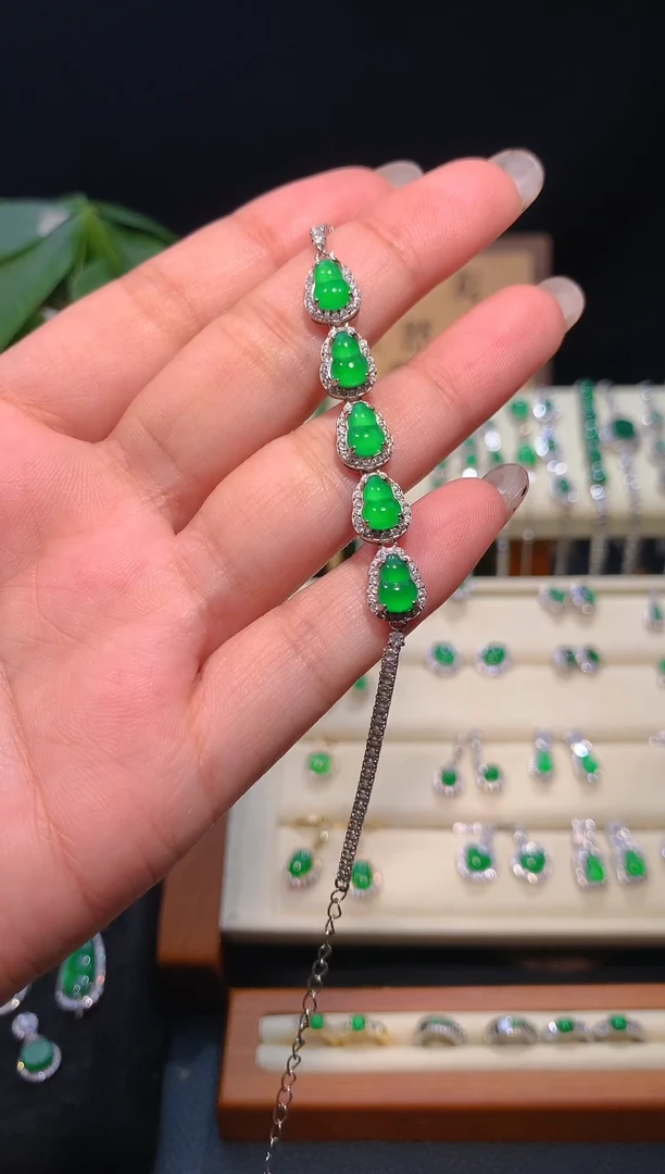 【闪购商品】翡翠手链银S925镶嵌手链