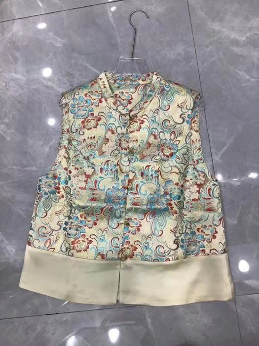 YANGYI 富贵绣花立领新中式复古民族马夹92096