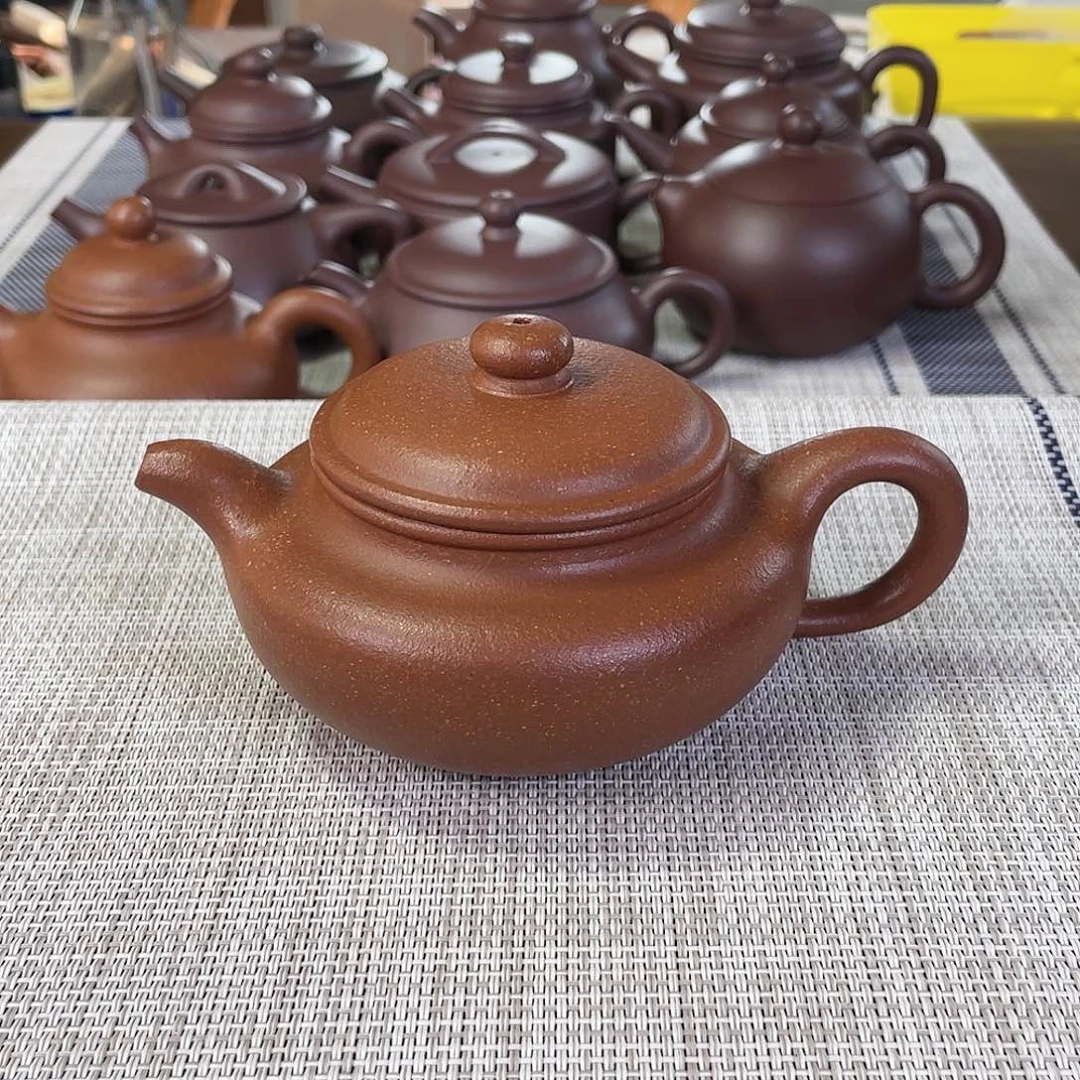 紫砂茶壶半手工红降坡仿古壶180cc