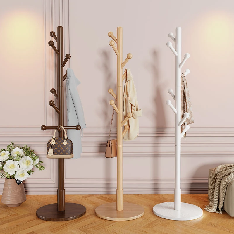 欧式实木衣帽架落地式卧室挂衣架家用挂包架客厅单杆立式挂衣服架