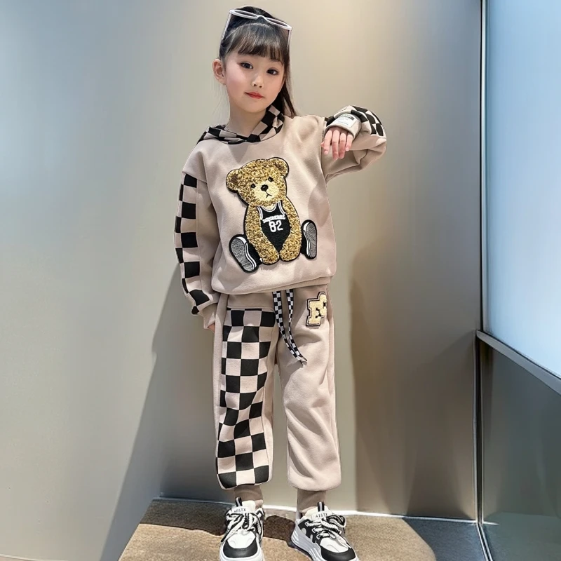 女童套装春秋2024新款洋气时髦女宝宝春装网红炸街儿童运动两件套