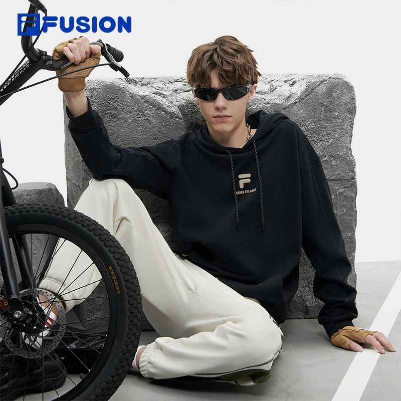 FILA FUSION连帽卫衣秋冬宽松时尚休闲运动长袖上衣T11M341205F