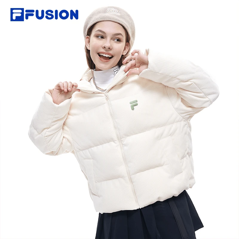 FILA FUSION潮牌羽绒服女子2024新款秋冬季防寒保暖T11W416902F