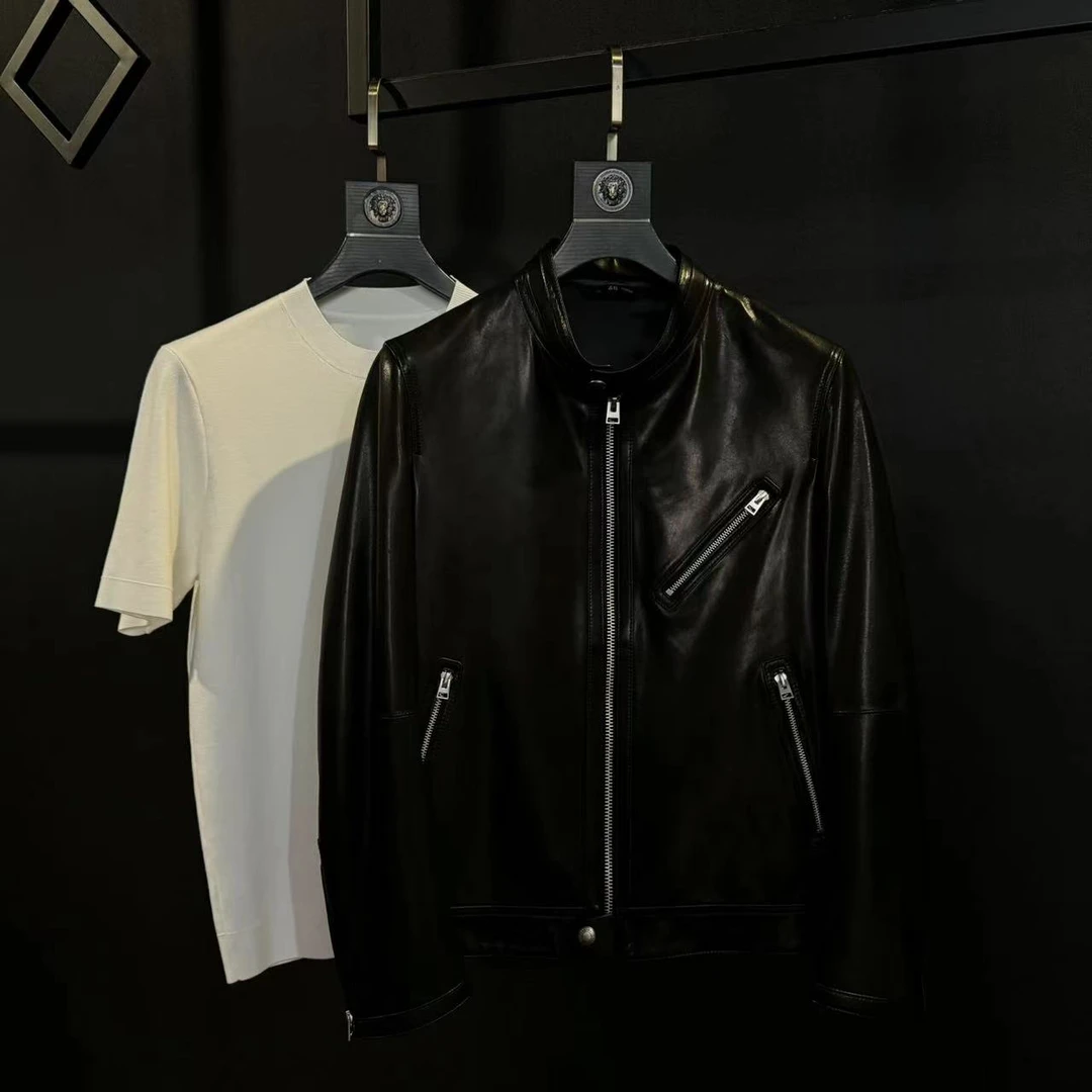 TF家总裁装束 澳大利亚金光山羊皮 男士真皮轻奢时尚外套A98113