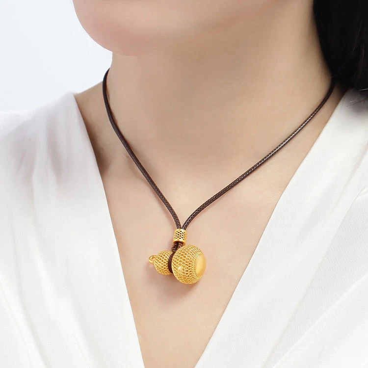 合金吊坠 越南金福字福禄吊坠古法镂空花丝葫芦吊牌吊坠空心