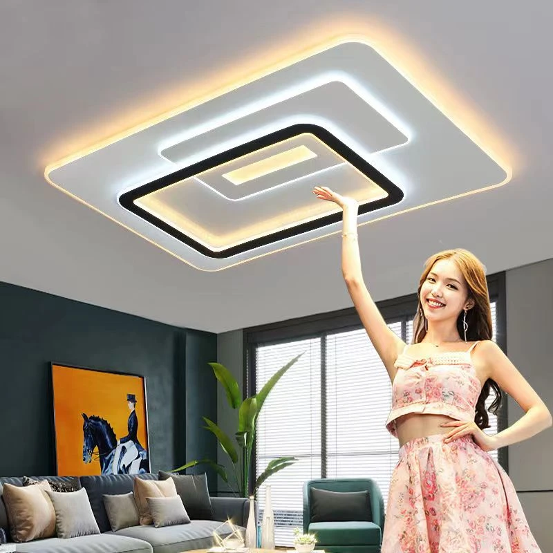 大厅房间大气简约客厅灯餐厅灯卧室灯长方形主卧室客厅大灯客厅灯