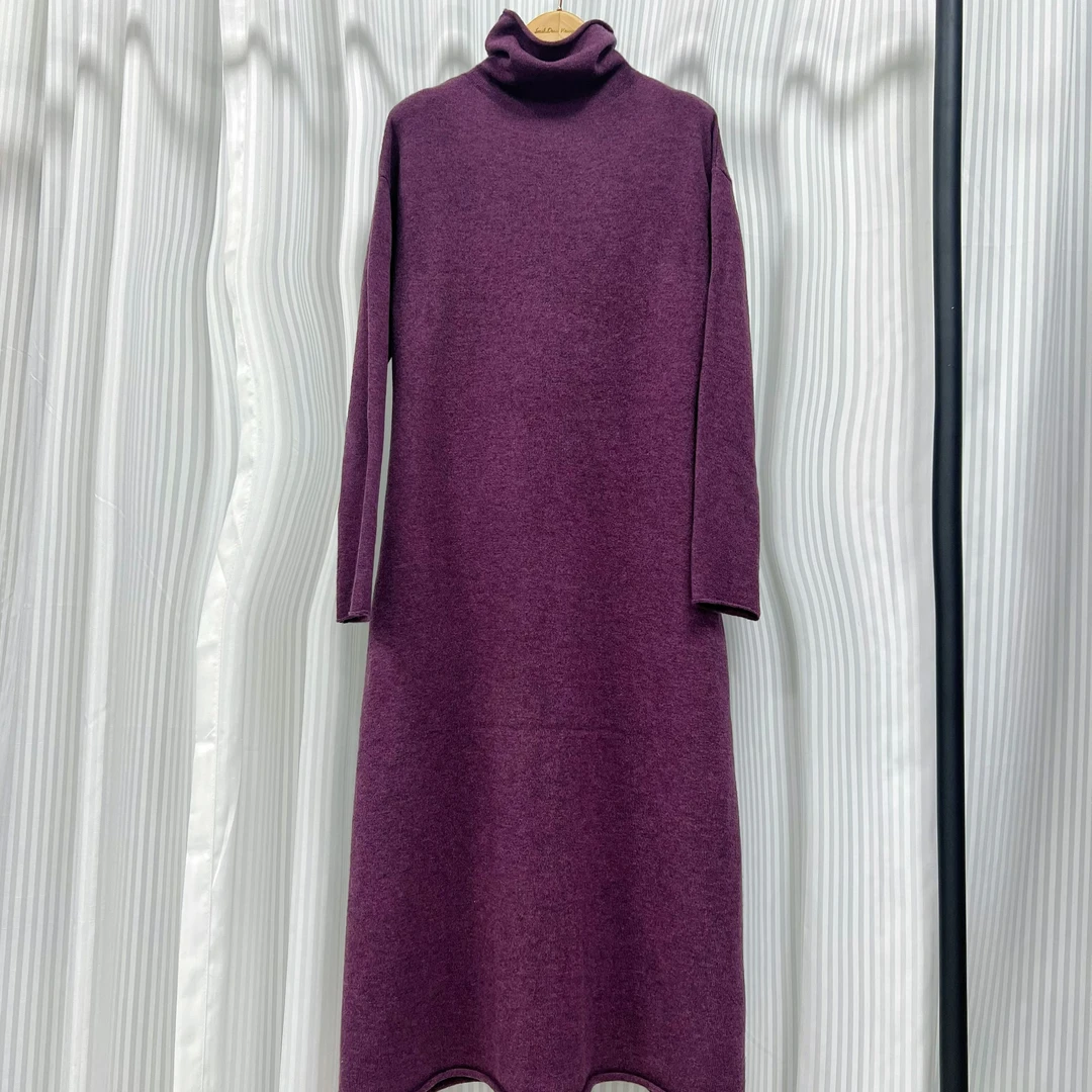 绵羊毛百搭休闲针织提花毛衣裙高档连衣裙