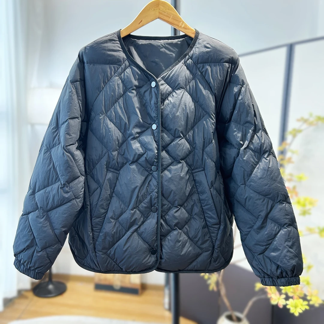 【萨拉迪恩】羽绒服短款时尚百搭休闲保暖轻薄秋冬菱格