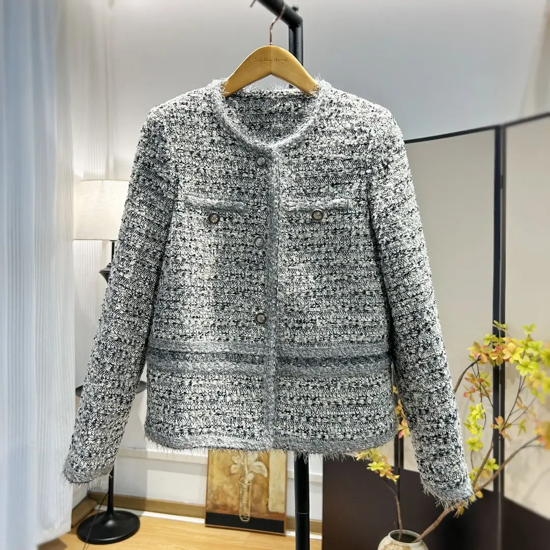 【萨拉迪恩】含羊毛小香风设计感宽松休闲保暖外套时尚轻奢大牌