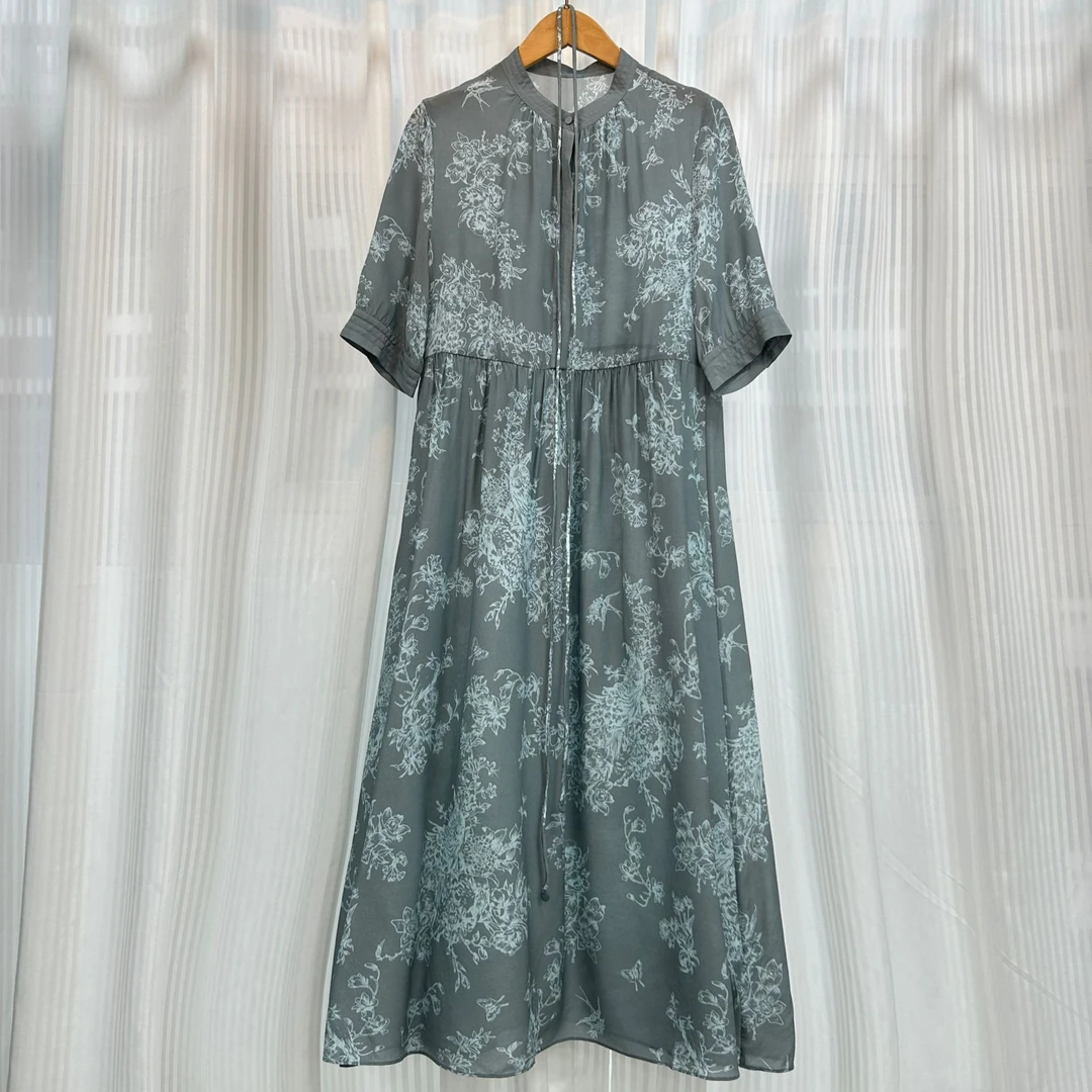 【萨拉迪恩】桑蚕丝连衣裙优雅宽松时尚女装