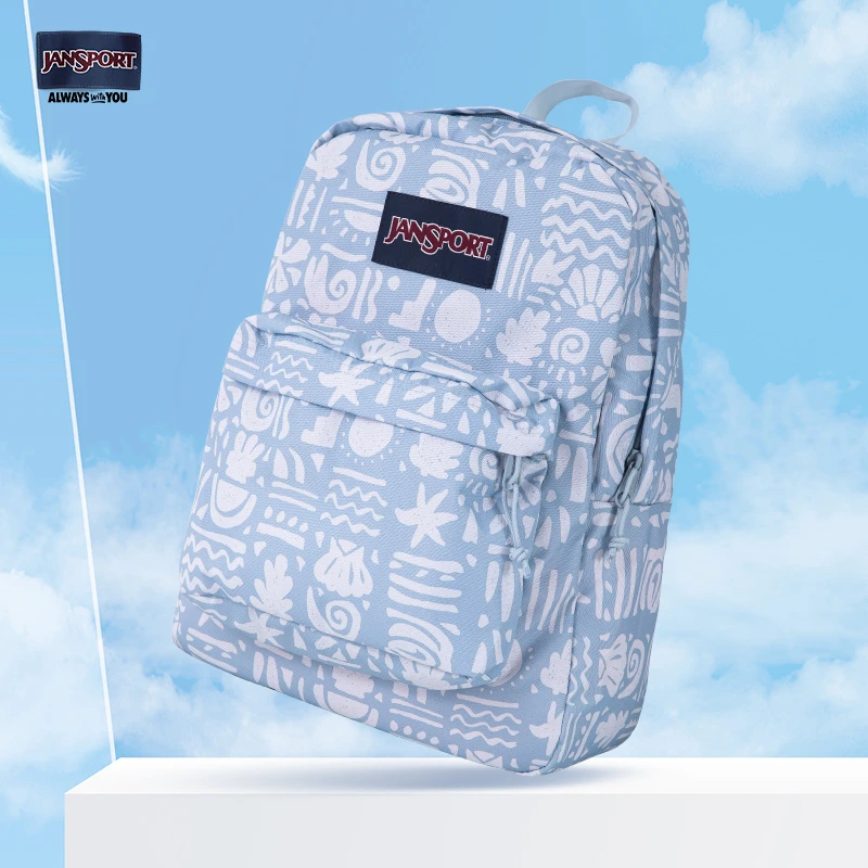 jansport双肩包蓝底埃及文创印花休闲百搭轻便大学生双肩背包书包