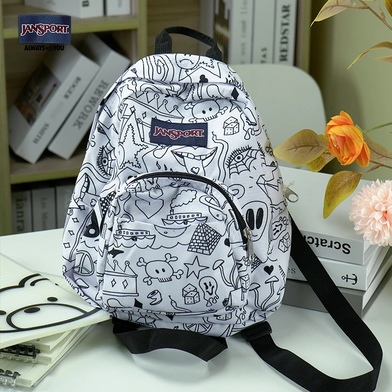 Jansport迷你怪奇物语印花时尚潮流ins风学生夏日双肩包轻便包包