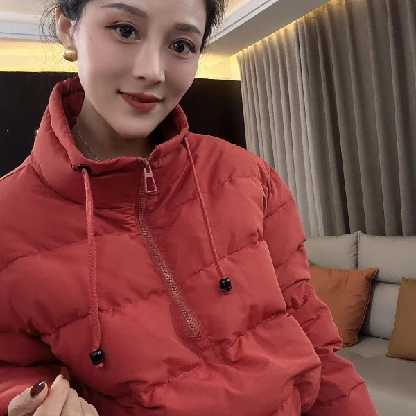 【耿老板8008#】卫衣风套头精致短款显高面包服保暖战袍安心绒外套