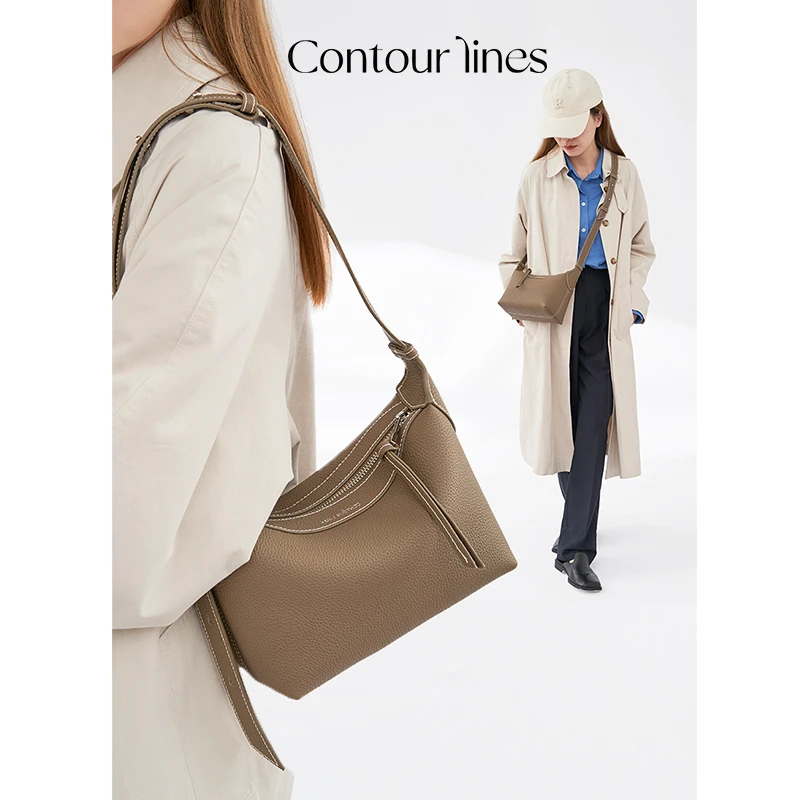 CONTOUR LINES【小FUFU】togo头层牛皮斜挎包通勤百搭女包