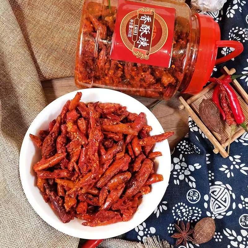 香酥辣香脆辣油炸辣椒贵州特产辣椒干下酒菜香辣酥脆辣椒零食配菜