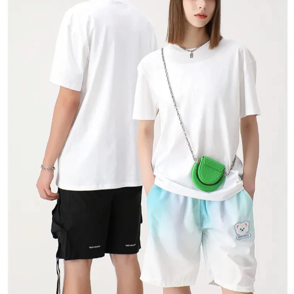 精梳棉纯棉短袖圆领男女纯棉t恤