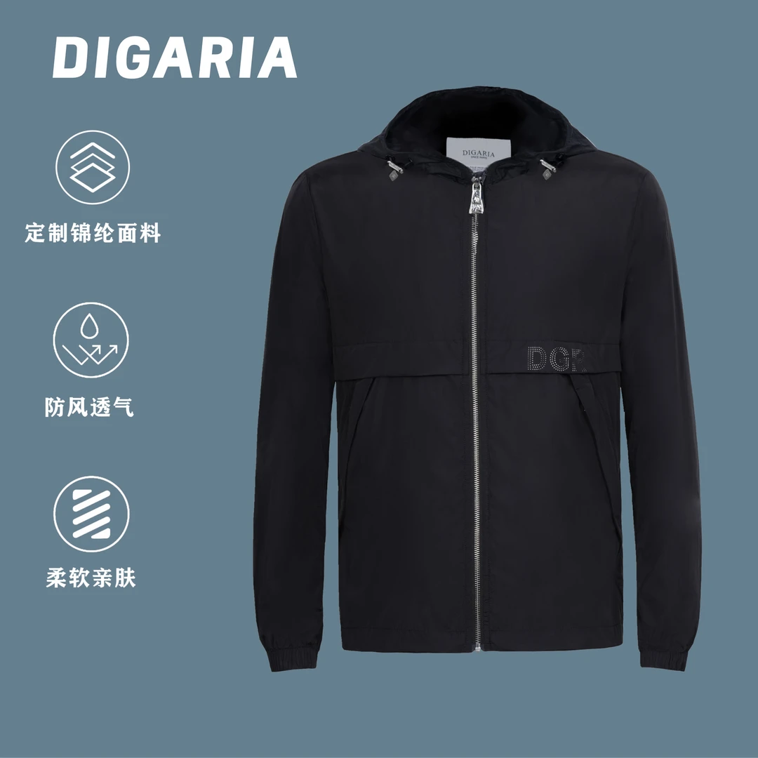 男士连帽夹克外套防风透气百搭潮流上衣风衣夹克