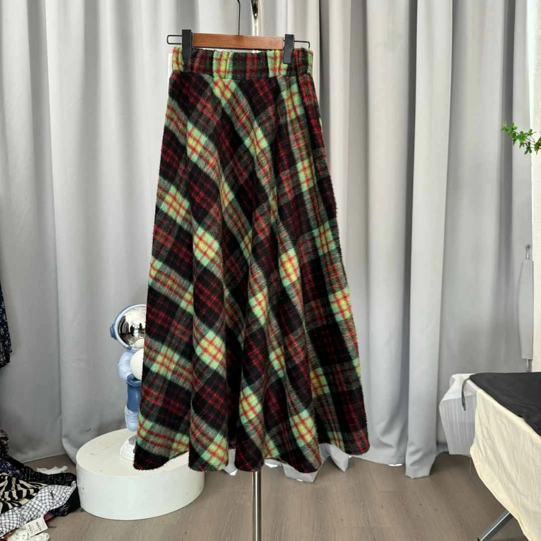 【慧】大摆毛呢半身裙女2025秋冬新款高腰中长裙气质时尚气质024