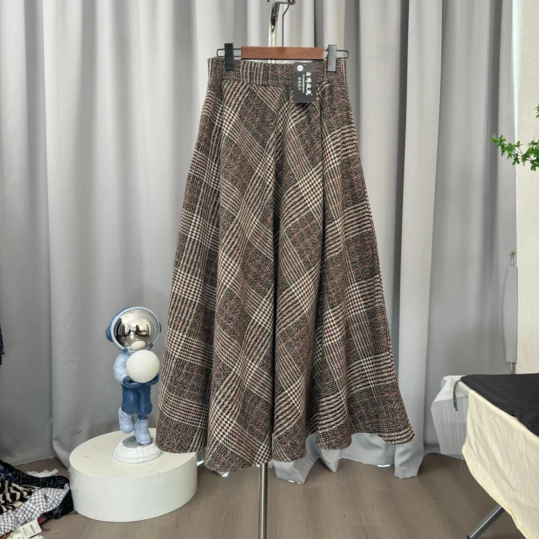 【慧】大摆毛呢半身裙女2025秋冬新款高腰中长裙气质时尚气质117