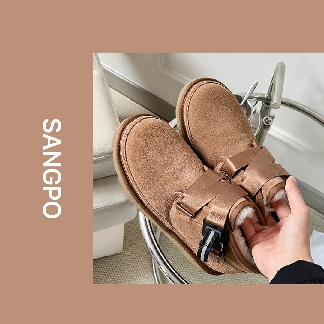 【男款雪地靴】河南桑坡卡扣小贝款时尚雪地靴雪地棉男加厚保暖加绒