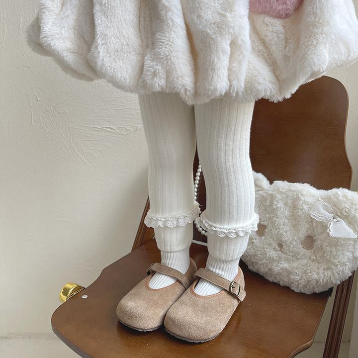 冬季棉花边宽条加绒加厚女儿童宝宝学生复合打底连裤袜女