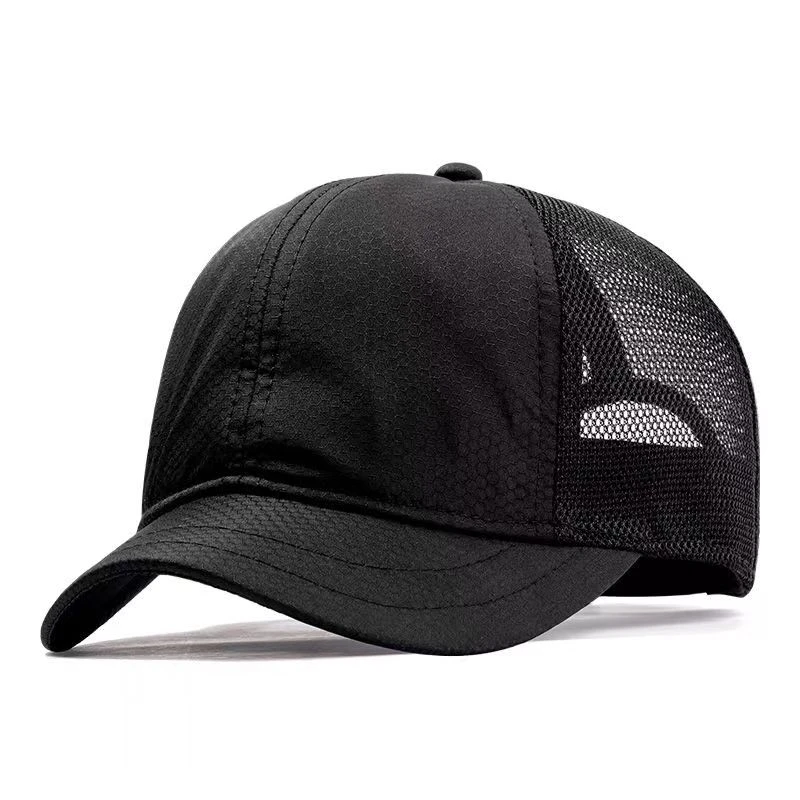 短檐帽子男夏季薄款网眼透气棒球帽男士潮牌时尚短帽檐鸭舌帽