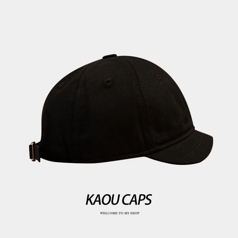 3cm短帽檐帽子男士帅气韩版潮时尚软顶鸭舌帽女显脸小马术棒球帽