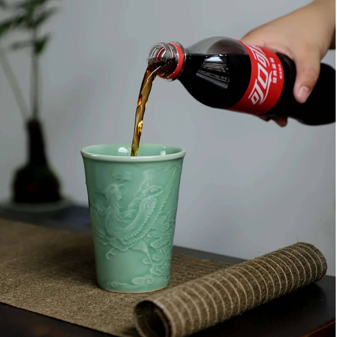 龙泉龙凤对杯青瓷主人杯单杯随手杯可乐杯功夫茶杯品茗杯茶盏情侣