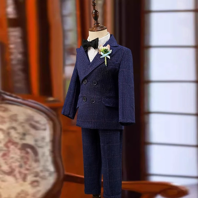 男童西装套装宝宝周岁生日花童礼服儿童英伦风小主持人礼服演出服