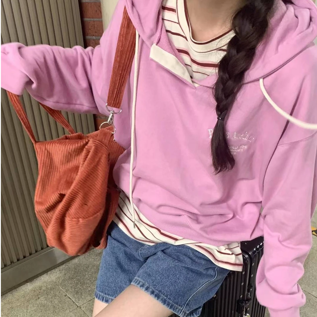 【李羊羊韩国东大门精选】秋季新款显瘦时尚刺绣连帽卫衣