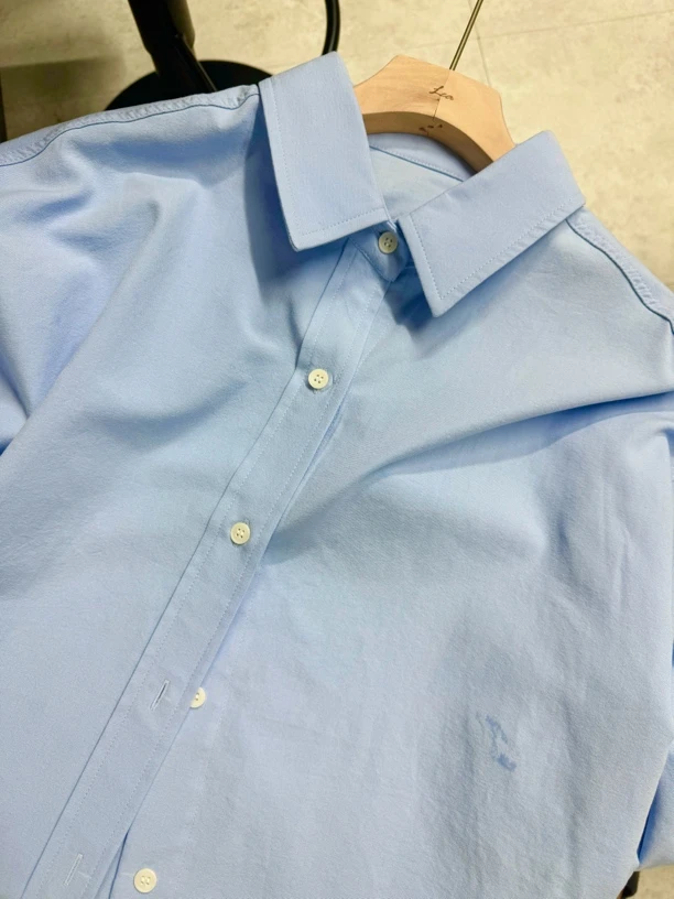 【LEAVELY韩国】秋季新款纯色翻领气质显瘦休闲衬衫