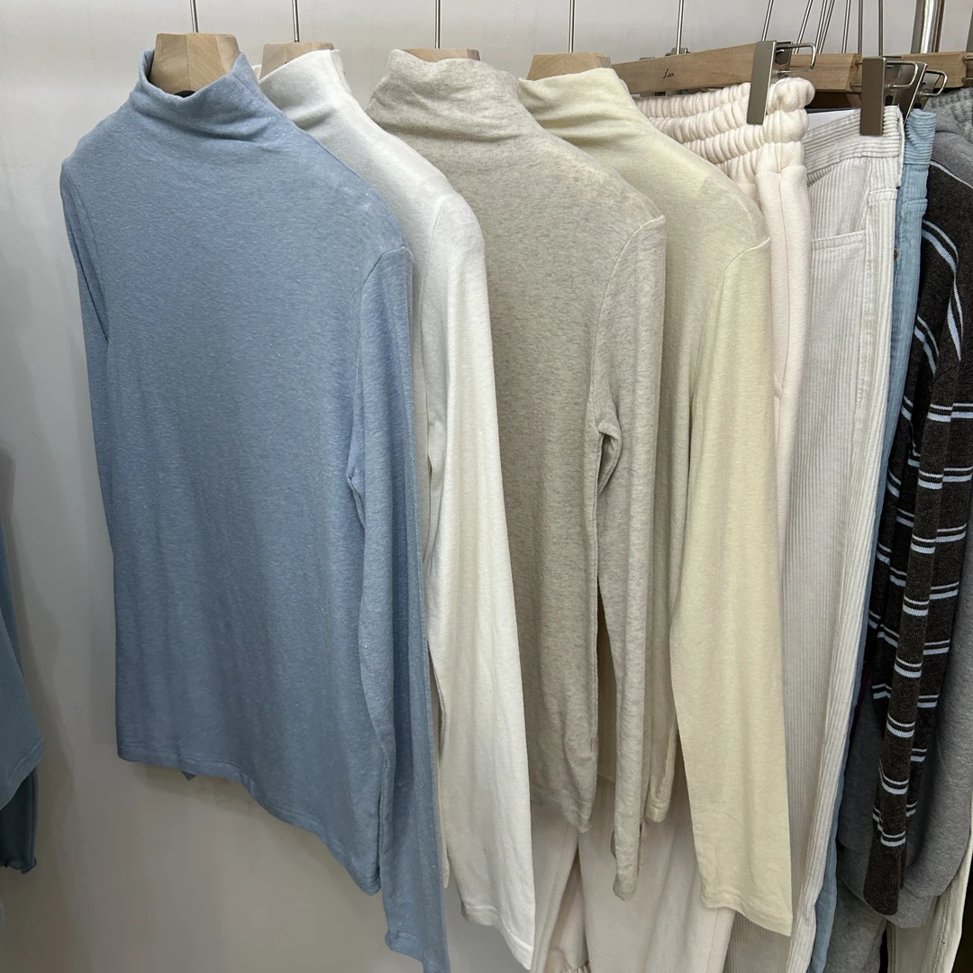 【李羊羊韩国东大门精选】冬季新款百搭纯色半高领休闲长袖打底