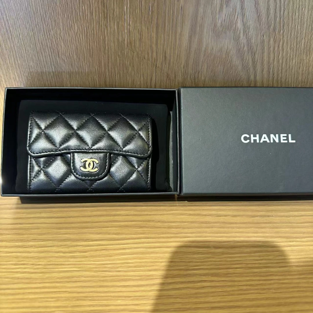 99新 Chanel/香奈儿 飞小雨Fisoy/ 黑金CF系列卡包钱包