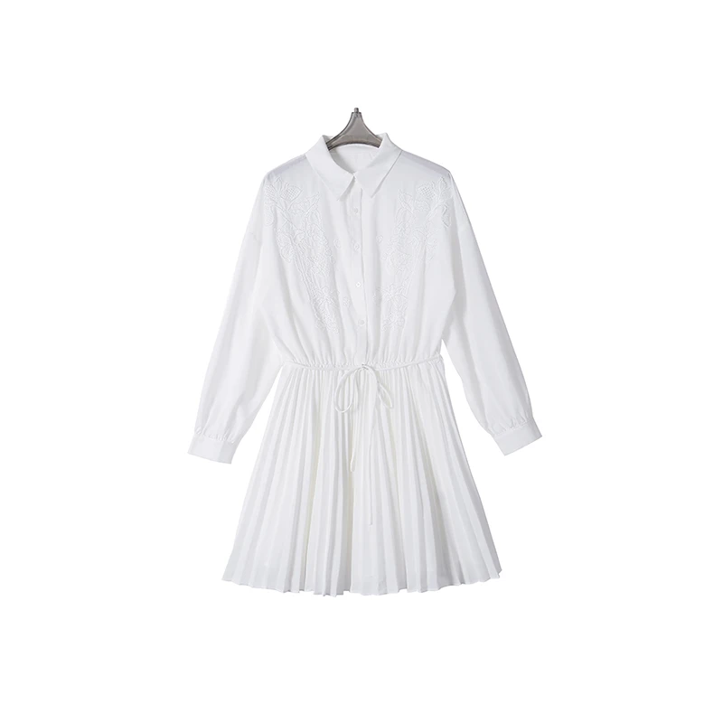 女装连衣裙显瘦长袖白色时尚收腰CEA5375