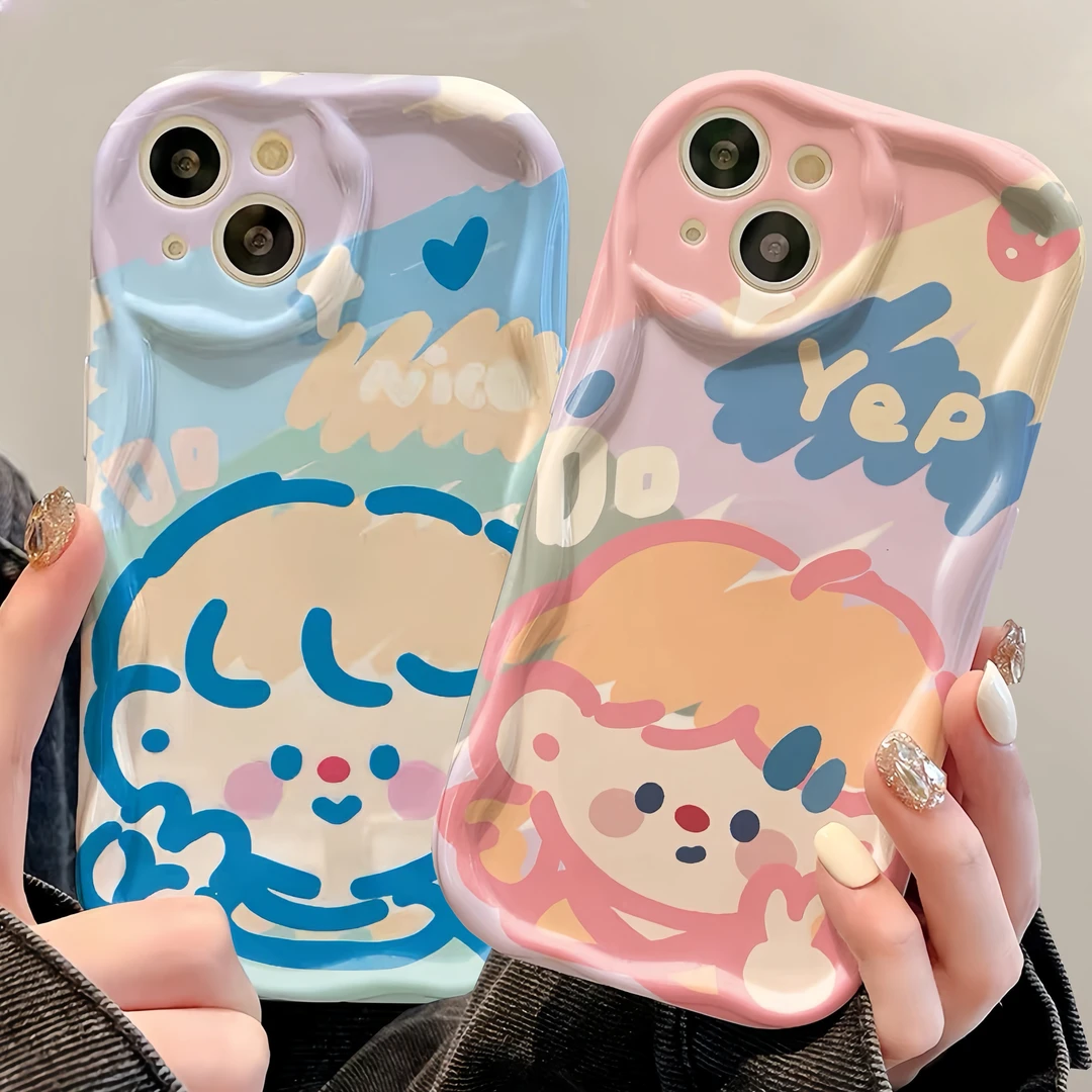 可爱情侣适用苹果15全包手机壳华为vivo/oppo小米iPhone14防摔套