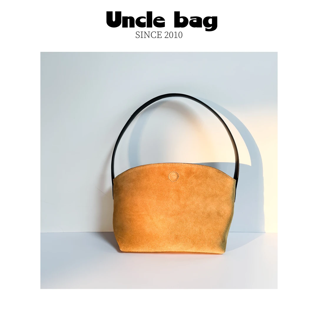 5店-小众设计包包女士新款复古绒面单肩手提包百搭